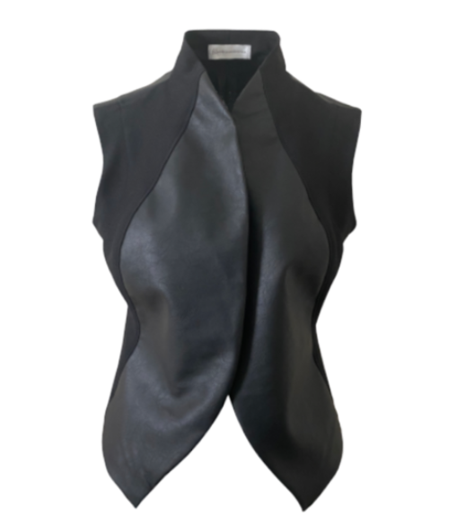 Black Faux Leather Vest