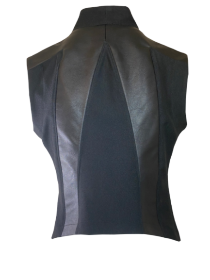 Black Faux Leather Vest